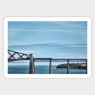 Train crossing over the Forth Bridge, Scotland Sticker